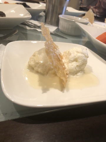 My attempt at 5 Parmesan cheese. 12, 18, 24, 36 month. Sauce, crisp, cream.