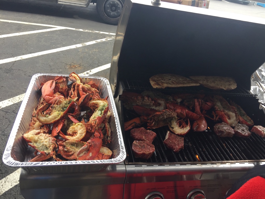 BBQ Lobster and Steak. Surf and Turf.