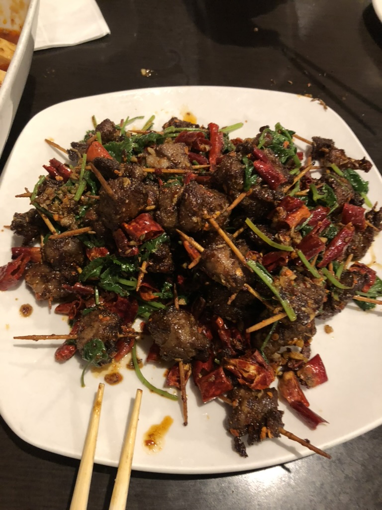 Coriander toothpick beef